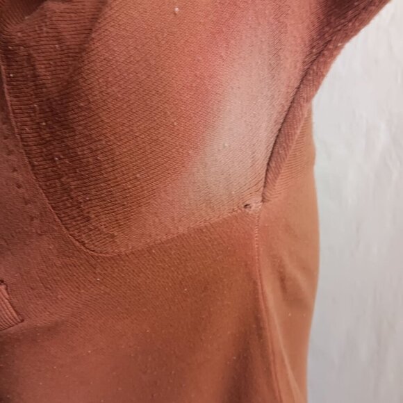 Vintage Small 70's Men's Brown Short-Sleeve Polo Shirt Pocket Acrylic Knit - Picture 4 of 5